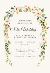 Falling flowers - Wedding Invitation